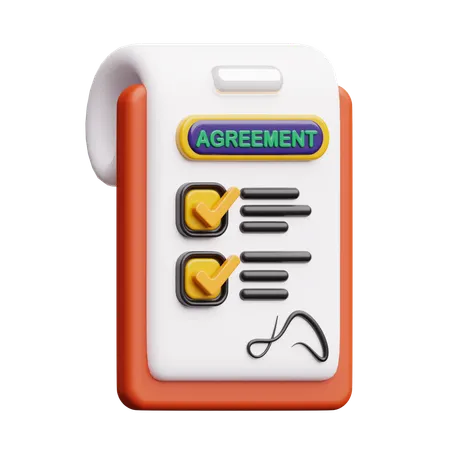 Agreement Paper  3D Icon