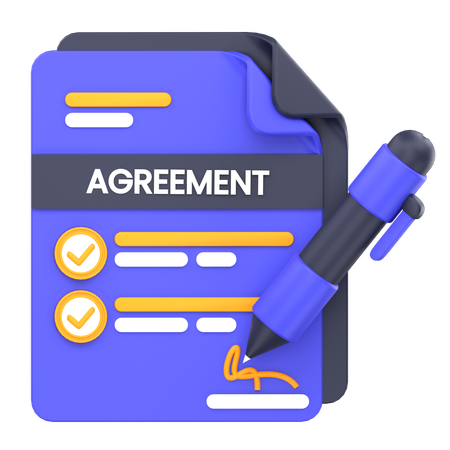 Agreement Paper  3D Icon