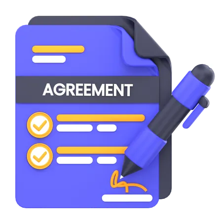 Agreement Paper  3D Icon