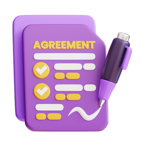 Agreement Paper  3D Icon