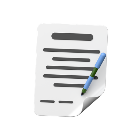 Agreement Paper  3D Icon