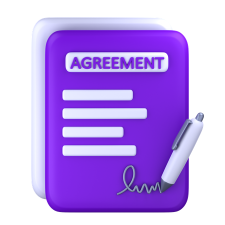 Agreement Paper  3D Icon