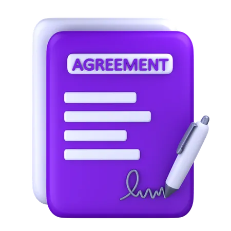 Agreement Paper  3D Icon