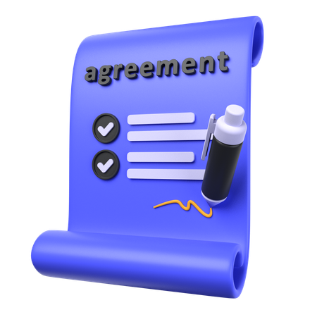 Agreement Paper  3D Icon