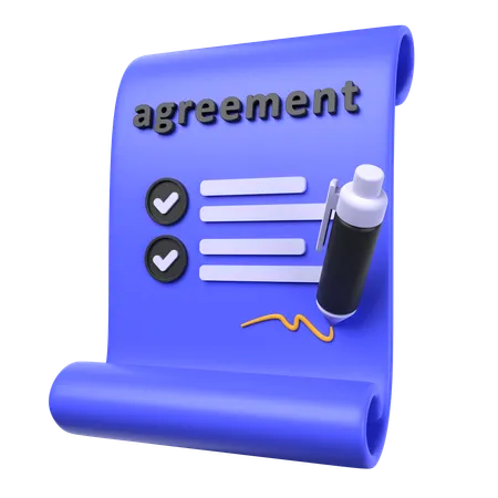 Agreement Paper  3D Icon