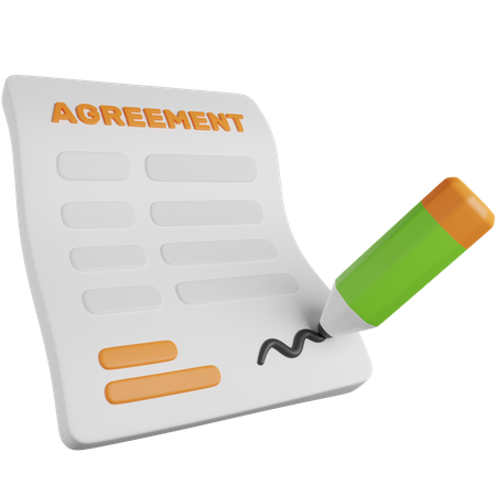 Agreement Paper  3D Icon