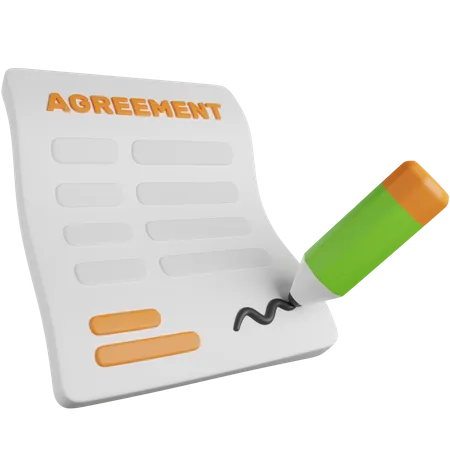 Agreement Paper  3D Icon