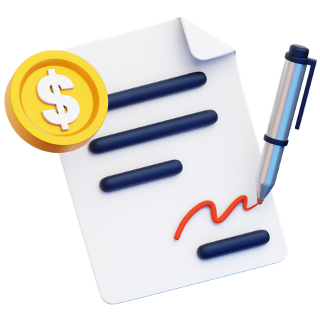 Agreement Paper  3D Icon