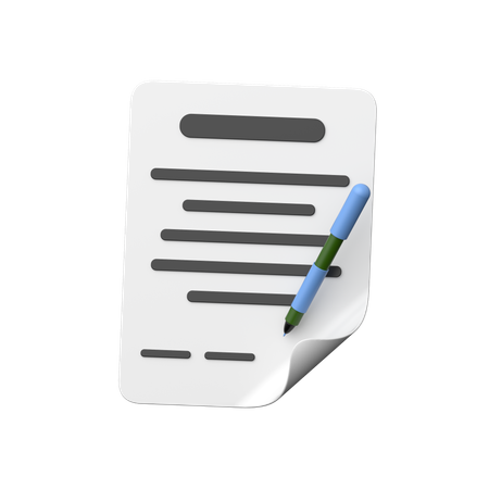 Agreement Paper  3D Icon