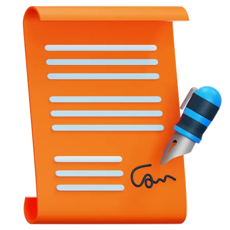 Agreement Paperwork  3D Icon