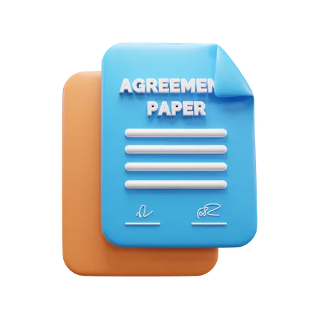 Agreement Signing Papers  3D Icon