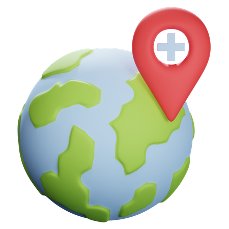 Agregar ubicación global  3D Icon