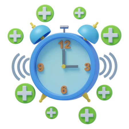 Agregue alarmas para una mejor gestión del tiempo  3D Icon
