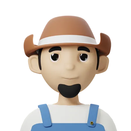 Avatar d'agriculteur  3D Icon