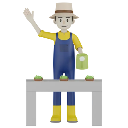 Planta de rega do agricultor  3D Illustration