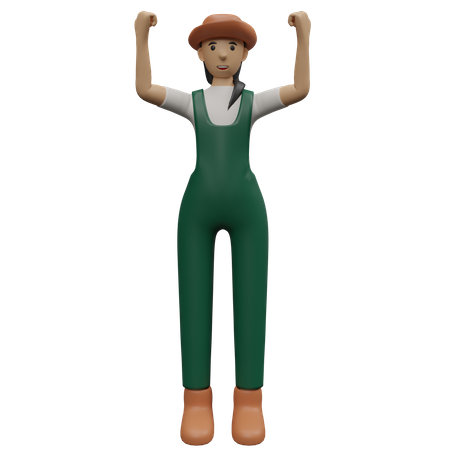 Une agricultrice en fête  3D Illustration