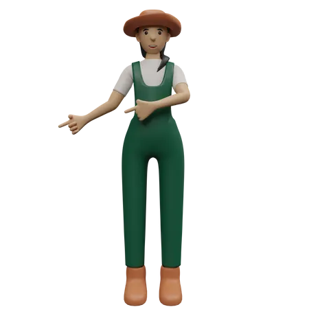 Une agricultrice se montre  3D Illustration