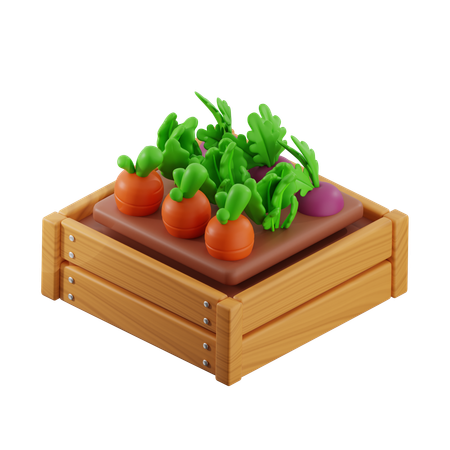 Agricultura em canteiro elevado  3D Icon