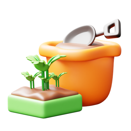 Cultiver avec du compost  3D Icon