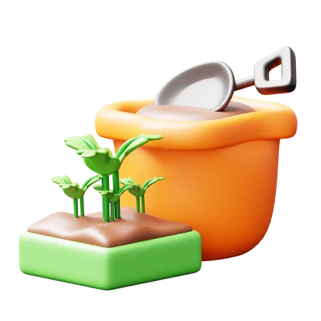 Cultiver avec du compost  3D Icon