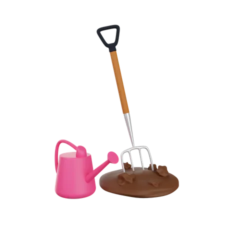 Agriculture Tools 3D Illustration