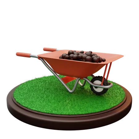 Agriculture Wheelbarrow  3D Illustration