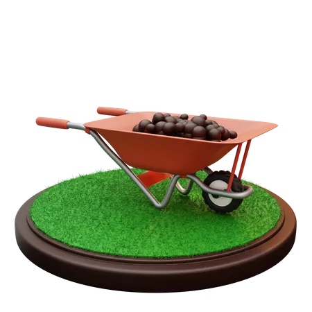 Agriculture Wheelbarrow 3D Illustration