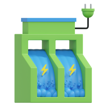 Usina de energia de água  3D Icon