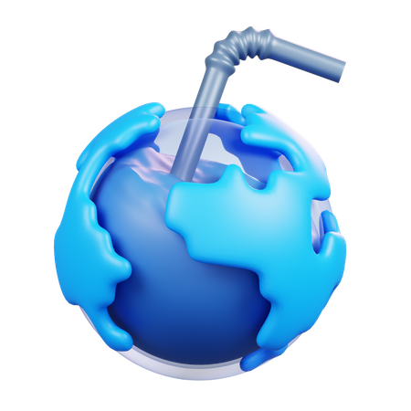 Agua global  3D Icon