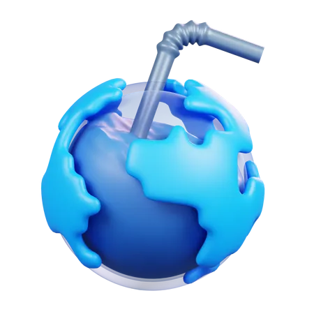 Agua global  3D Icon