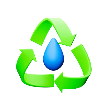 Reciclagem de água  3D Icon