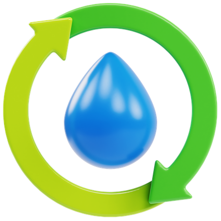 Agua renovable  3D Icon