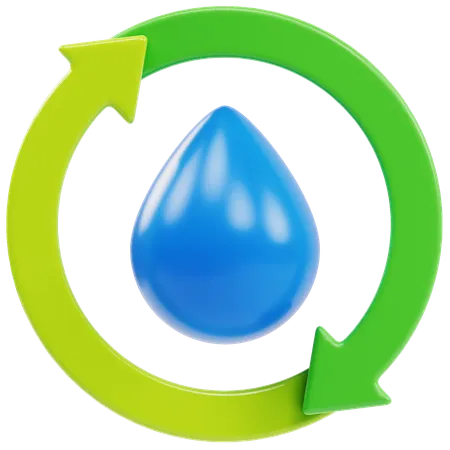 Agua renovable  3D Icon