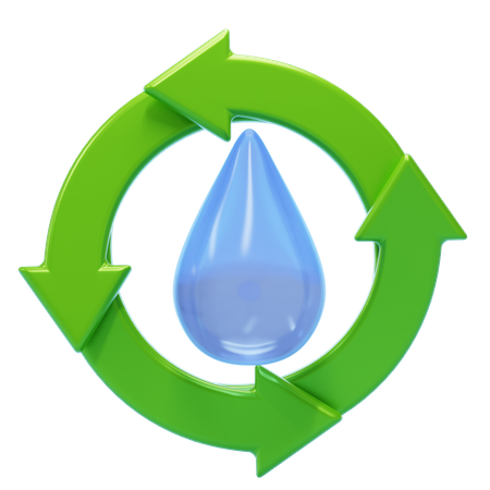 Agua renovable  3D Icon