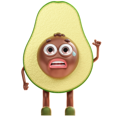 Aguacate sonrojado  3D Illustration