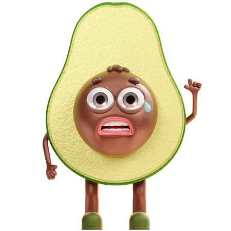 Aguacate sonrojado  3D Illustration