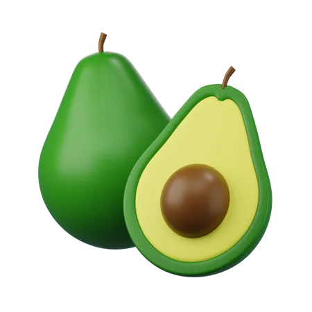 Icono 3D de aguacate  3D Icon