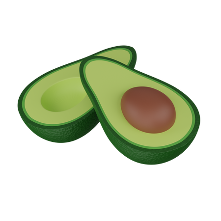 Aguacate en rodajas  3D Icon