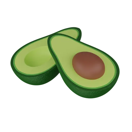 Aguacate en rodajas  3D Icon