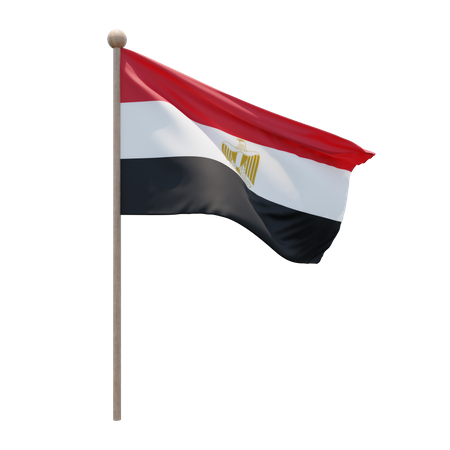 Ägypten Fahnenmast  3D Flag