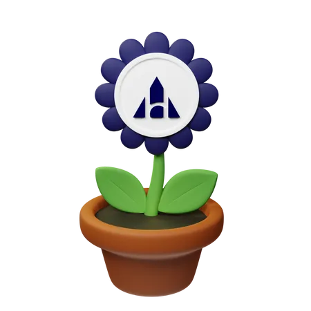 Pot de plante crypto ahc  3D Icon