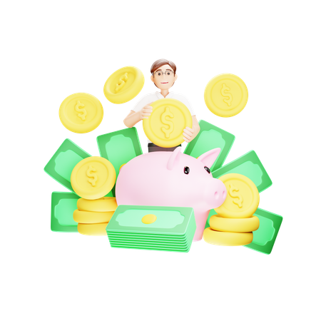 Ahorrar dinero  3D Illustration