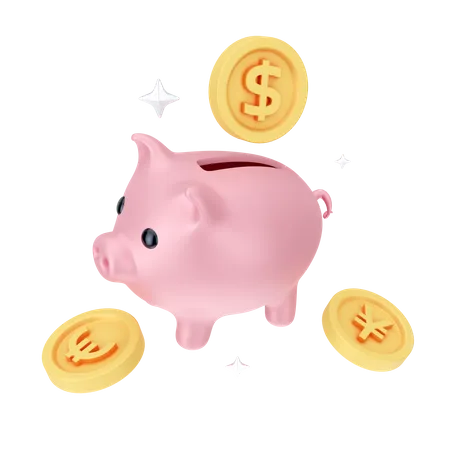 Ahorros de dinero  3D Icon