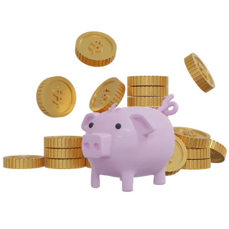 Ahorros de dinero  3D Icon