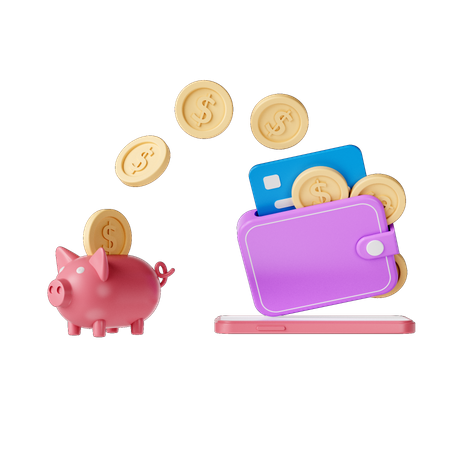 Ahorros de dinero  3D Illustration