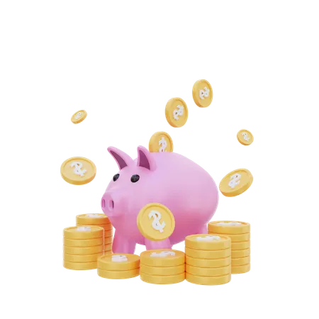 Ahorros de dinero  3D Icon