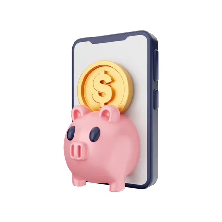 Ahorro de dinero en línea  3D Illustration