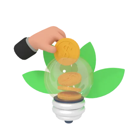 Ahorro de electricidad  3D Icon