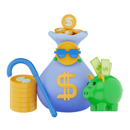 Ahorros para la jubilación  3D Icon