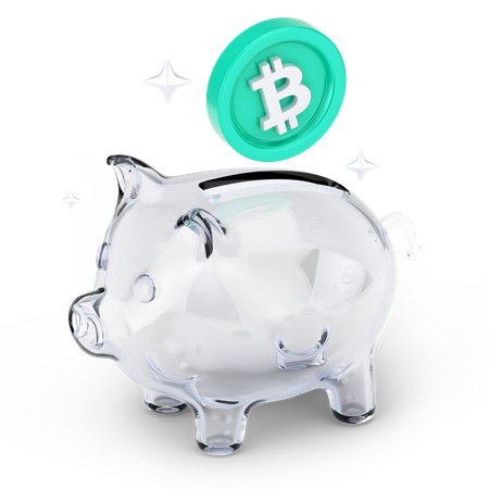 Ahorros de bitcoins  3D Icon